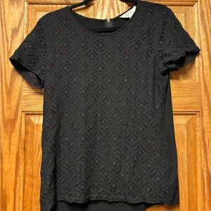 Market & Spruce Black Textured Women's Blouse
